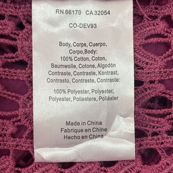 NWT Anthropologie by Chloe Oliver Women's Purple Bell-Sleeve Lace Blouse Size XS - Picture 7 of 12